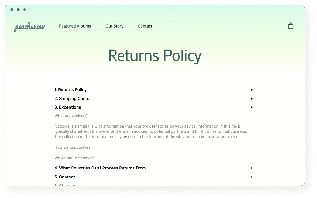 Free returns & refund policy generator Enzuzo